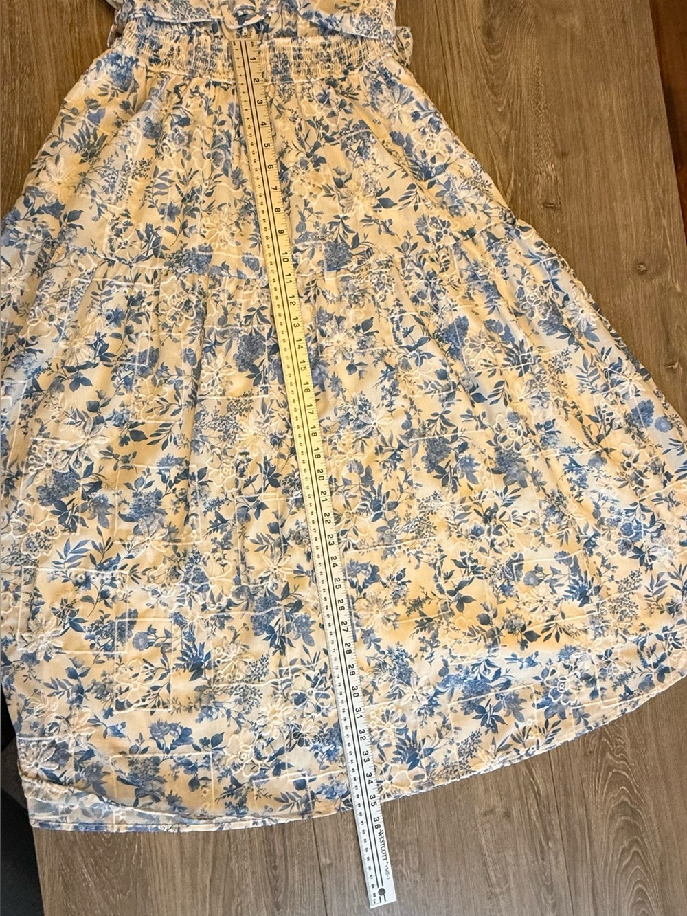 Joie Blue Floral Midi Dress L Belted Shirt Dress Cottagecore - Picture 6 of 10